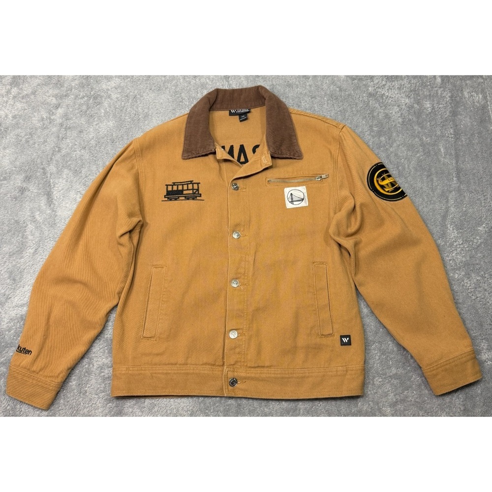 Golden State Warriors x The Wild Collective Rakuten Denim Work Jacket Size XS